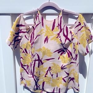 Whistles Silk Cut Out Shoulder top.